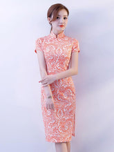 Pink Stretch Cotton Cheongsam Mini Dress